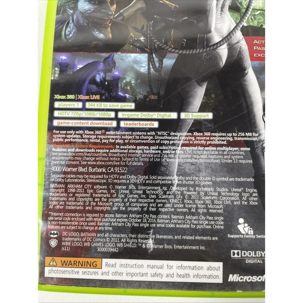 Batman Arkham City - Microsoft Xbox 360 Untested Fast Shipping Includes Manual